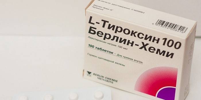 Таблетки Тироксин в упаковке