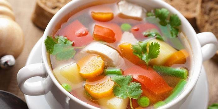 Диетический суп с овощами