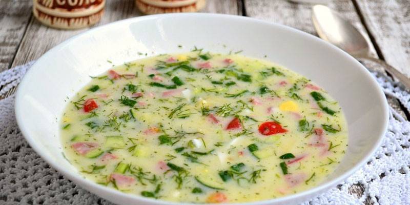 Окрошка с помидорами