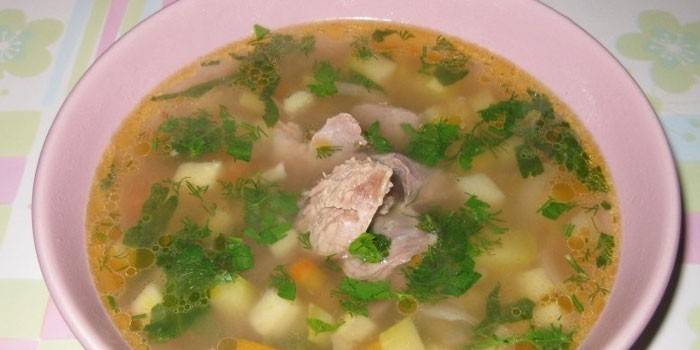 Суп со свининой с овощами