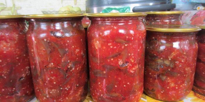 Баклажанная заготовка в томатном соусе 