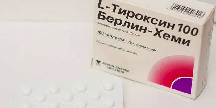 Таблетки Л-тироксин в упаковке