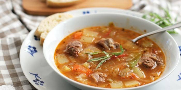 Картофельный суп с говяжьим мясом