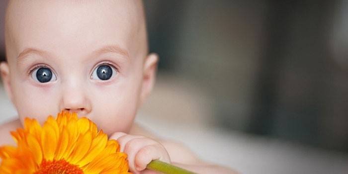 Ребенок с цветком