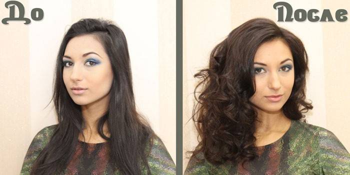 Фото девушки с темными волосами до и после тонирования