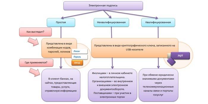 Виды электронных подписей