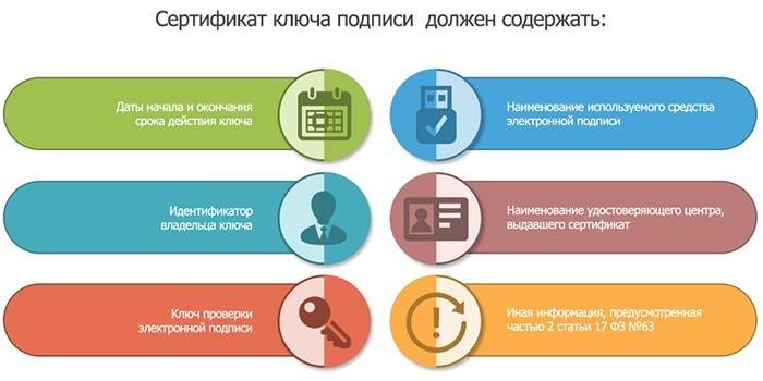 Что должен сдержать сертификат ключа