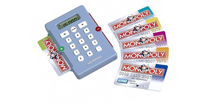 Терминал оплаты в игре Монополия и банковские карты