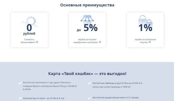 Преимущества кэшбека Промсвязьбанка