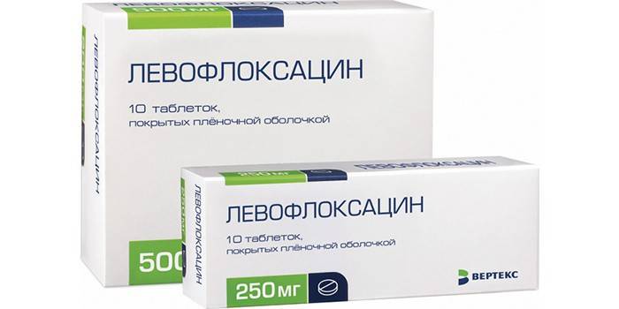 Упаковки таблеток Левофлоксацин