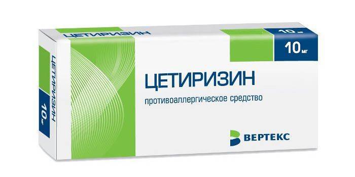 Упаковка препарата Цетиризин