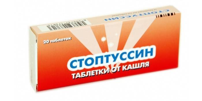 Упаковка таблеток от кашля Стоптуссин