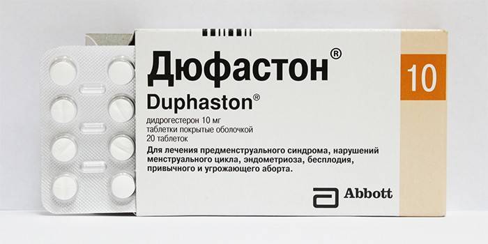 Таблетки Дюфастон в упаковке