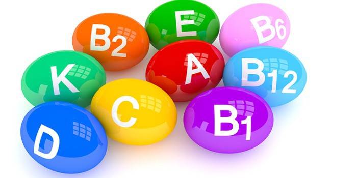 Цветные шарики со значками витаминов