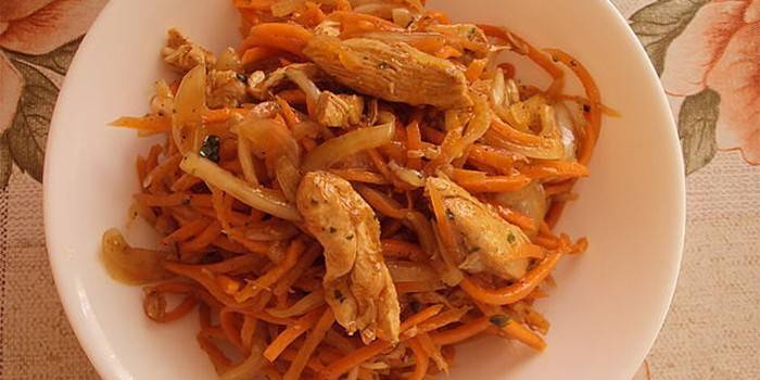 Куриное филе с морковью по-корейски