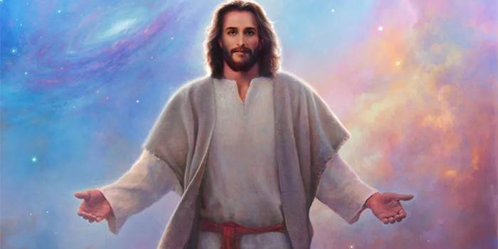 Изображение Иисуса Христа на фоне неба