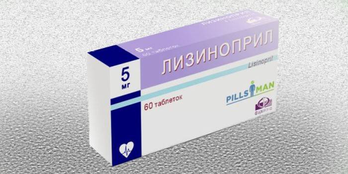 Упаковка таблеток Лизиноприл