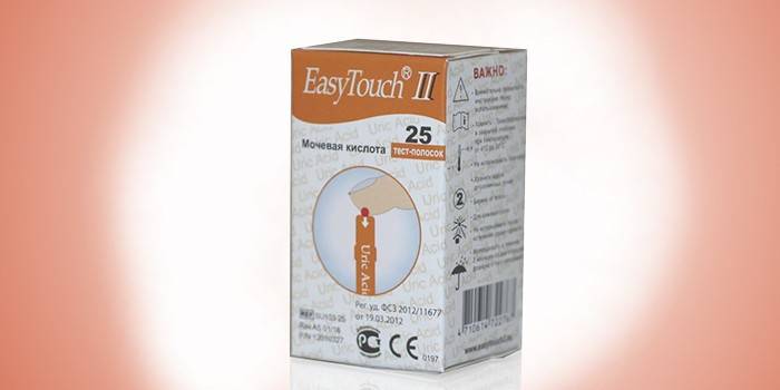 Упаковки тест-полосок на мочевую кислоту EasyTouch