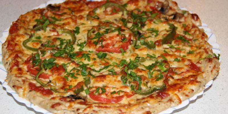 Пицца с куриным фаршем