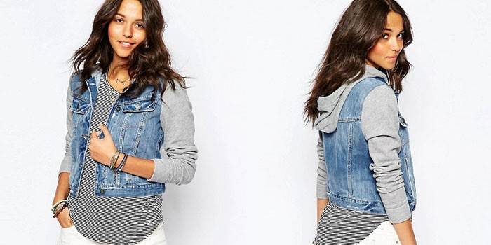 С трикотажными рукавами и капюшоном Hollister